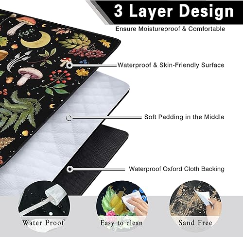 Miniatura 23 de Manta de picnic extra grande impermeable plegable (80 x 80 pulgadas), manta de playa impermeable a prueba de arena, 3 capas para el aire libre