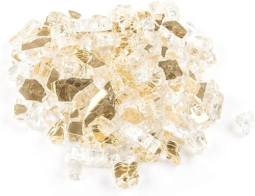 Miniatura 2 de One Stop Outdoor Vidrio ignífugo reflectante dorado de alta calidad, templado para hoguera y chimenea (dorado)