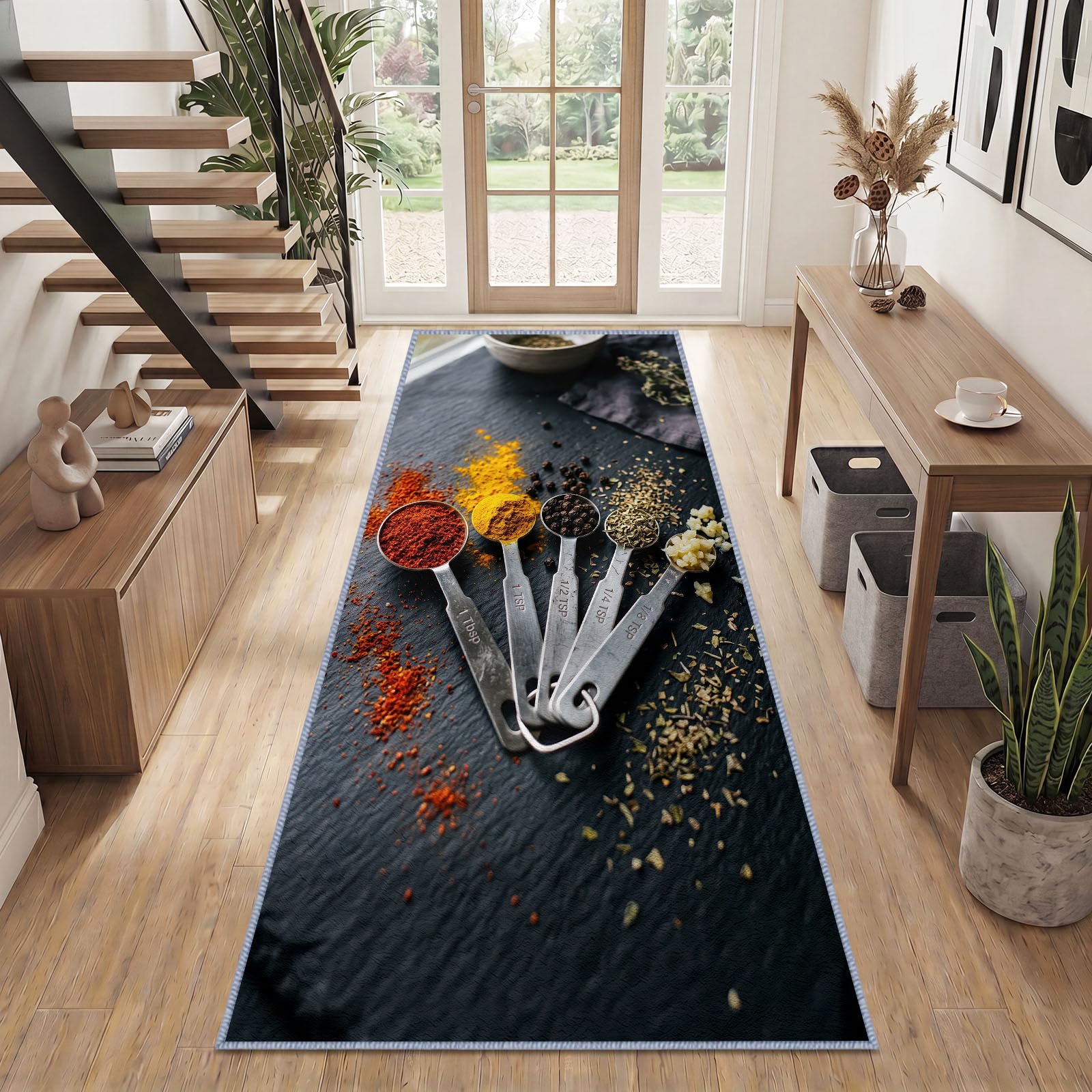 Motyw kuchenny przyprawy dywan korytarz można prać w pralce 80x240cm