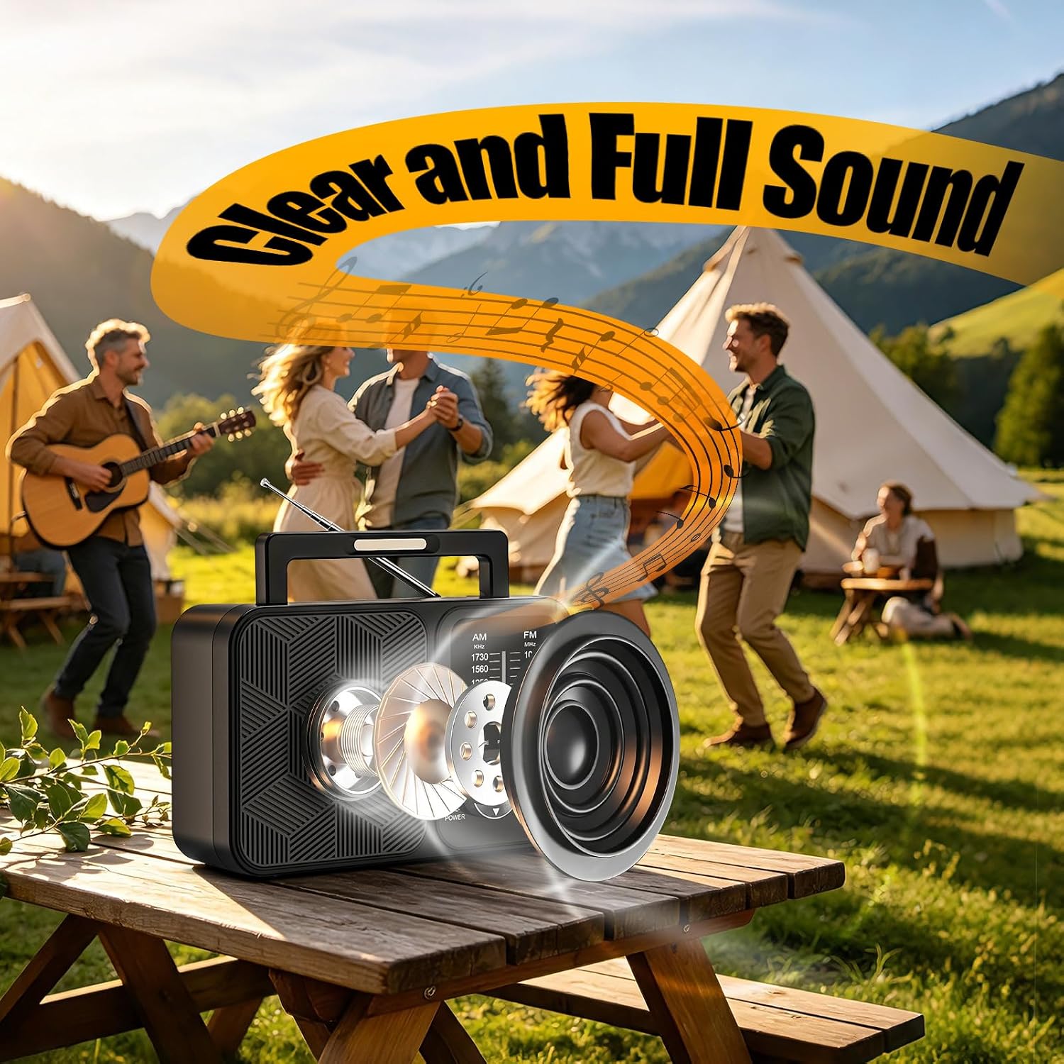 Portable Radio AM FM with Bluetooth/TF Playback, USB-C or Battery Operated 5 81B8MQn4ZmL. AC SL1500