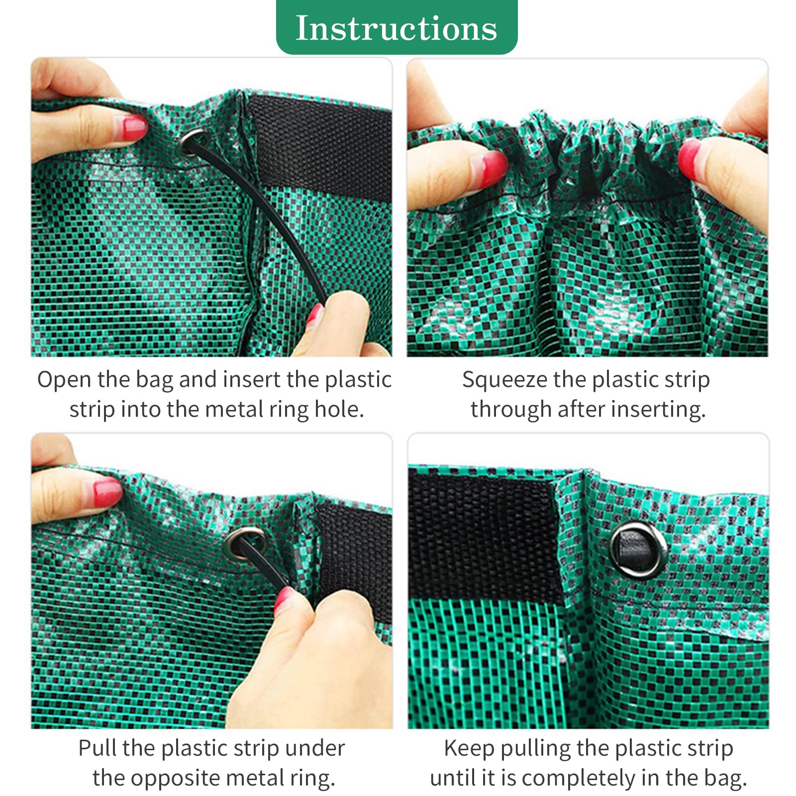 Sacs à déchets de jardin robustes – Sacs de jardin réutilisables avec poignées pour l'élimination des feuilles et des débris, design pliable, capacité de 200 l