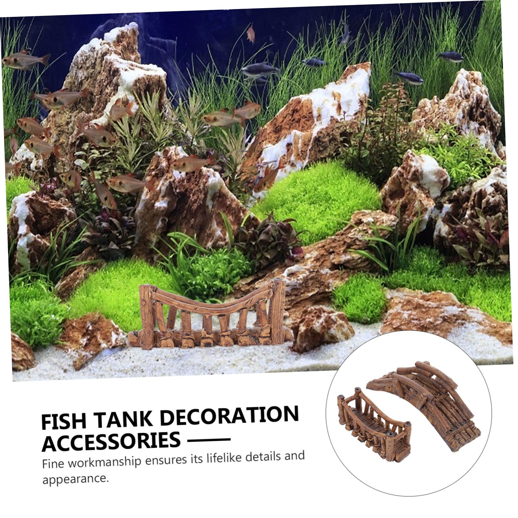 Sosoport 6stücke Aquarium Brücke Dekoration Fischverstecke Für Naturaquarien Langlebige Polyresin Landschaftselemente Brücke Hängebücke