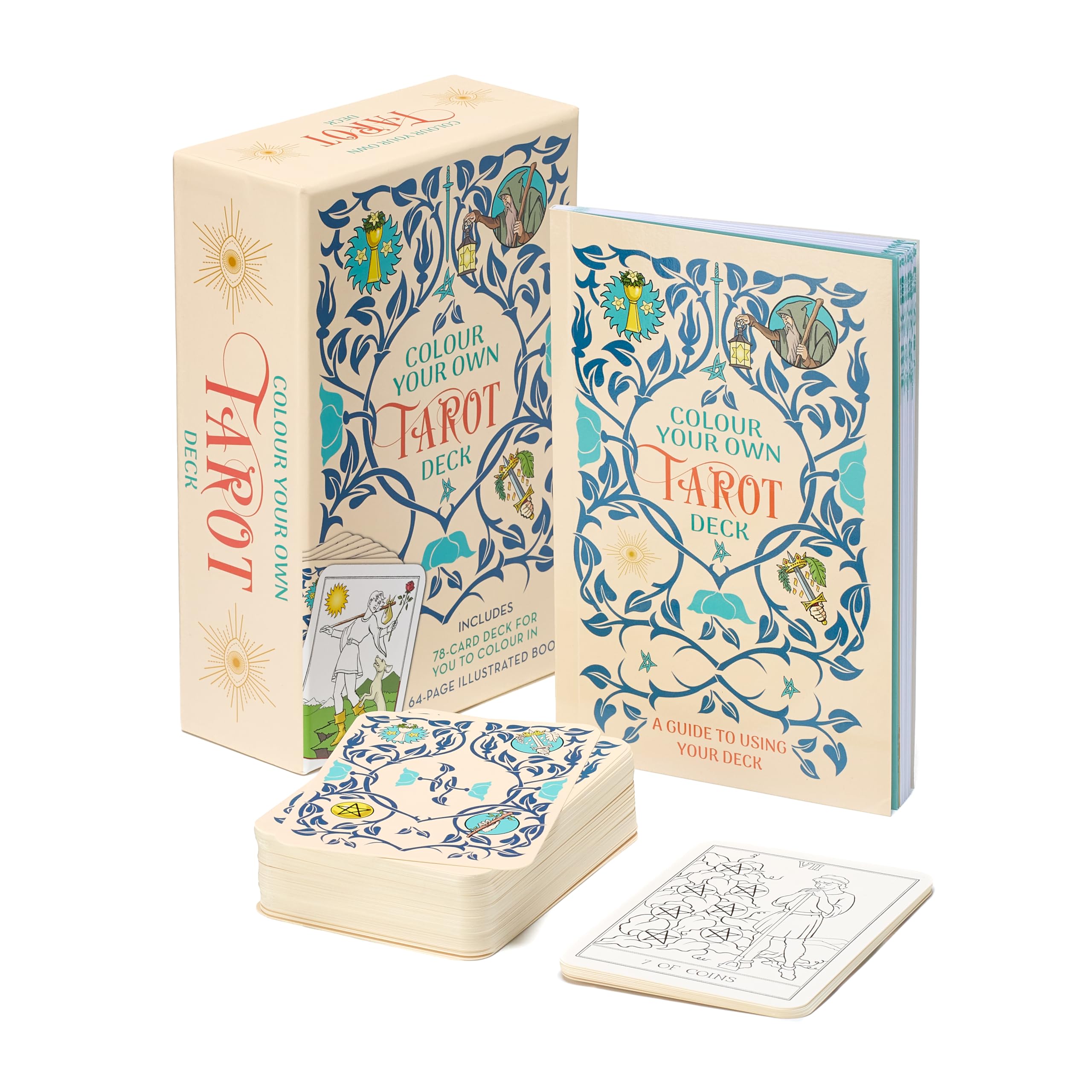 Colour Your Own Tarot Book & Card Deck: Includes 78 cards to colour in and a 64-page book (Arcturus Oracle Kits)