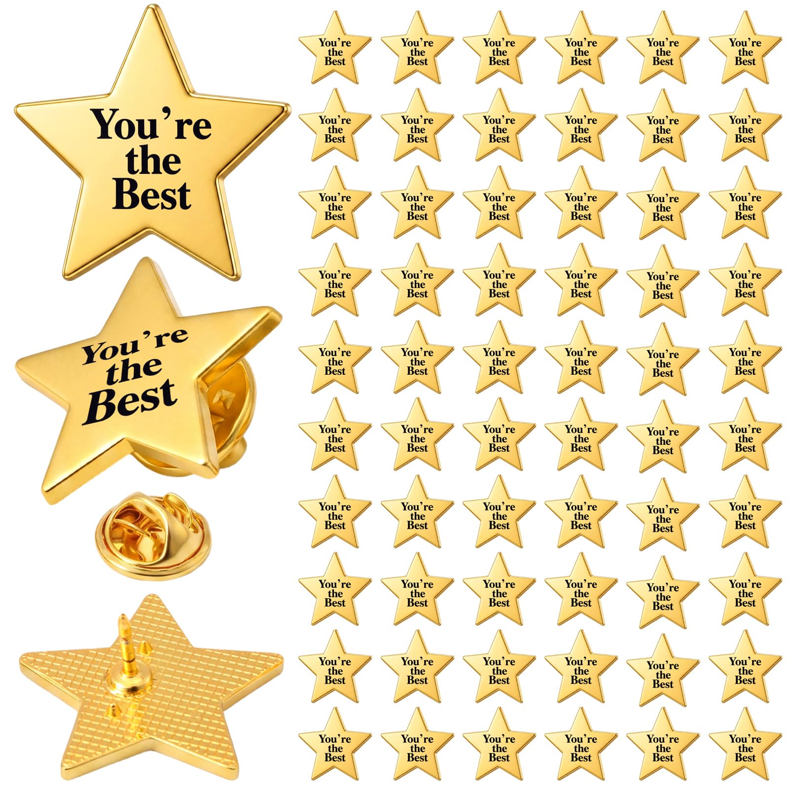 Lyrow 25/50/100/150/300 Pcs Star Pins Bulk