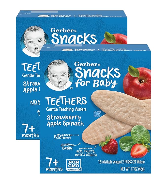 Gerber Snacks for Baby Teethers, Strawberry Apple Spinach