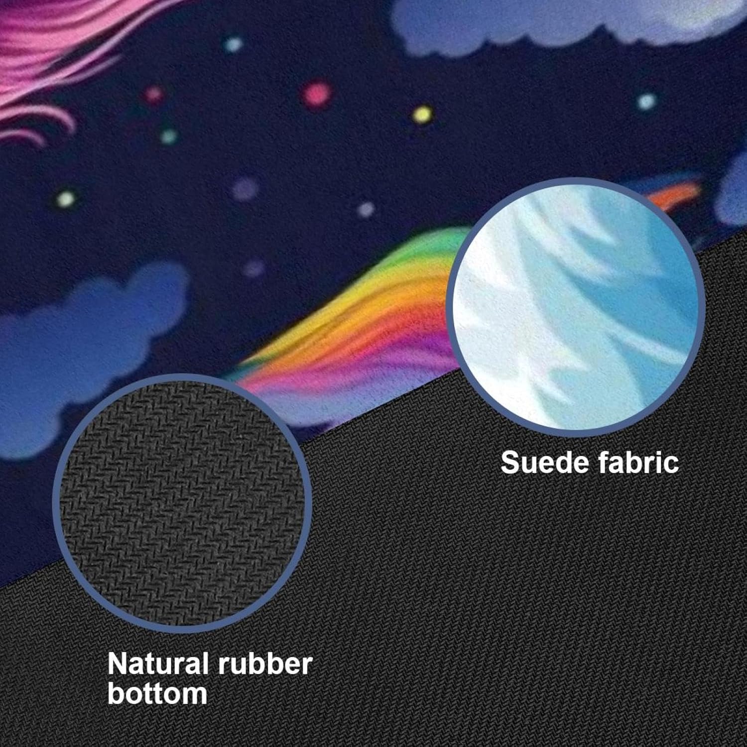 Yoga Towel, Rainbow Unicorn Pattern Non Slip Sweat Absorbent Hot Yoga Mat Towel for Hot Yoga, Pilates and Fitness - 72.8" x 26.8"