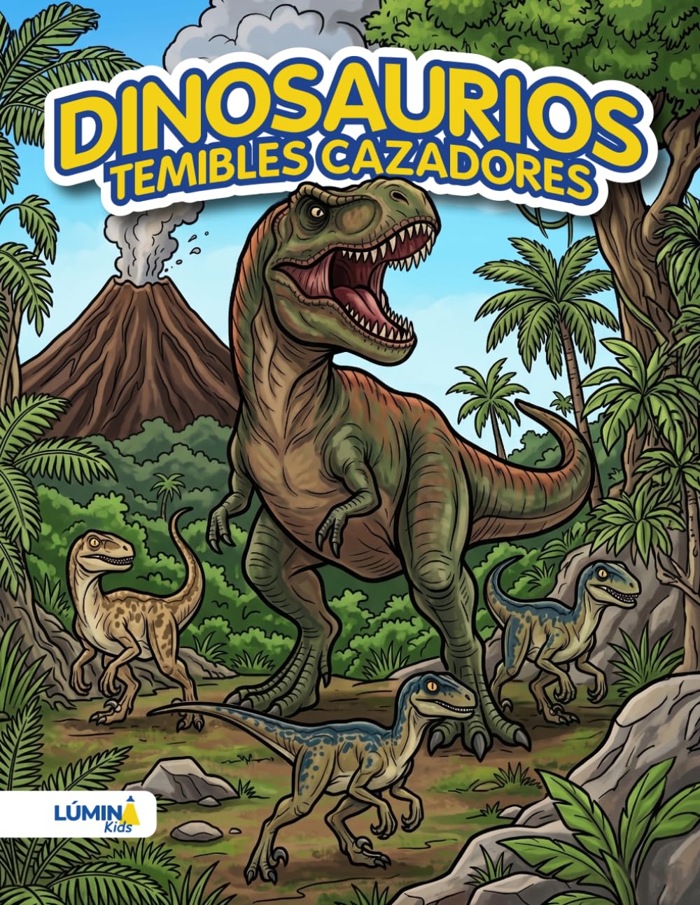 Libro Para colorear de Dinosaurios Temibles Cazadores: Cartillas para colorear de Dinosaurios para niños de 4 a 8 años (Colección LÚMINA Dinosaurios)