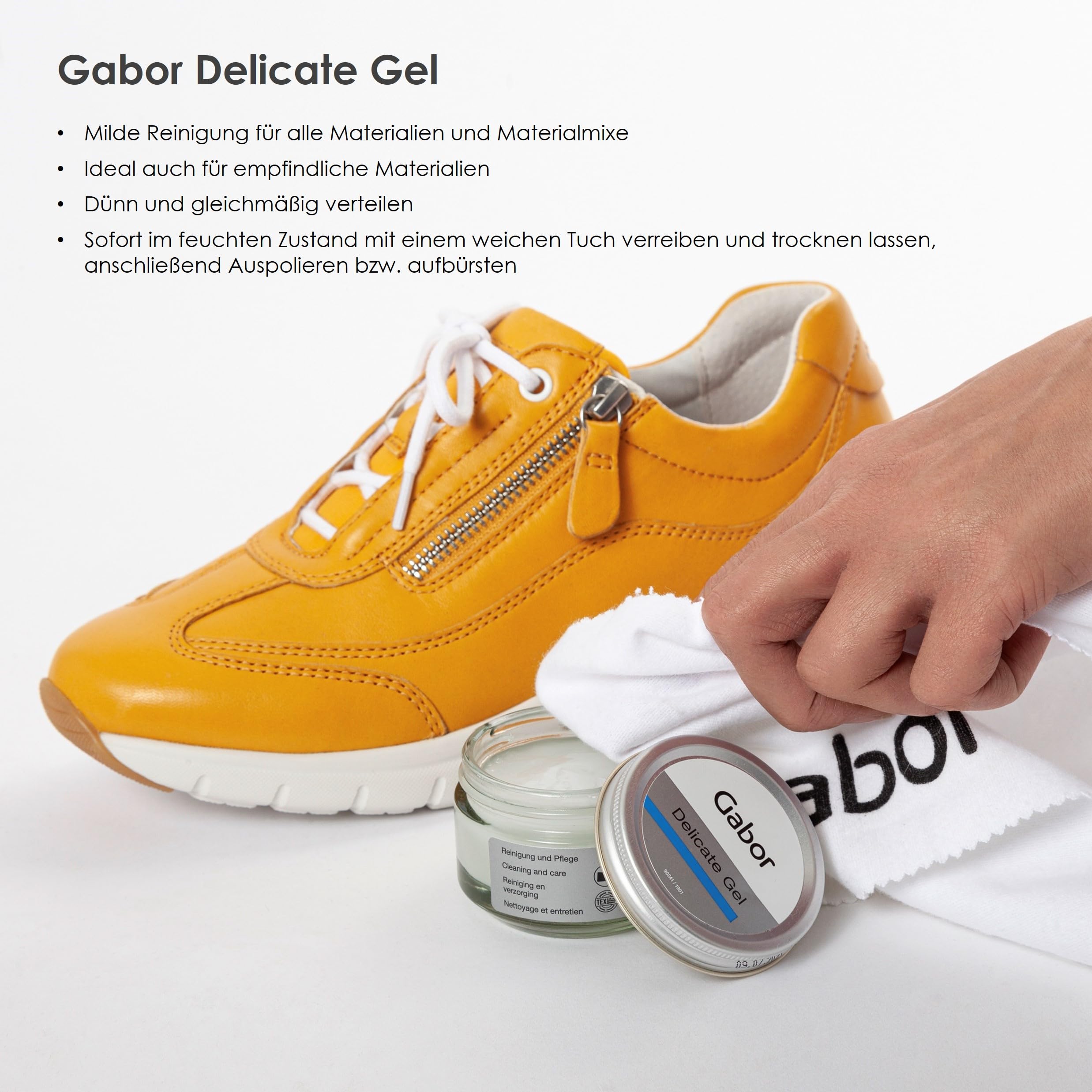 Gabor Premium Schuhputzset Schuhpflegeset zur professionellen Reinigung und Pflege von Schuhen, für alle Materialien, Schmutzentferner, Farbauffrischung, Imprägnierung, Geschenk für Schuhliebhaber