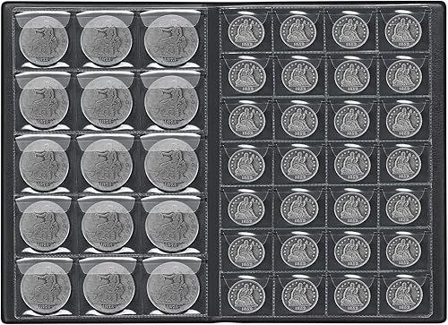 Miniatura 5 de Álbum de monedas para coleccionistas, 340 bolsillos para colección de monedas, estuche de almacenamiento, fundas de colección, suministros