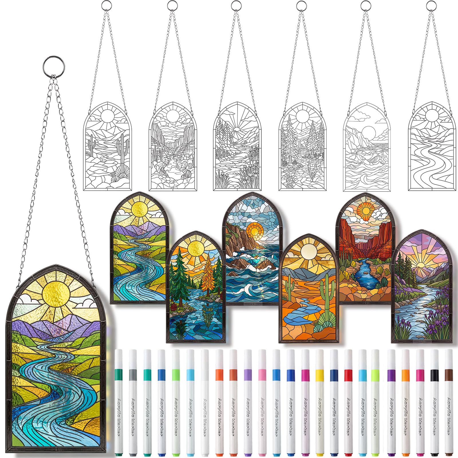 DIY Suncatcher Crafts Kit - Paint Floral Window Art -26