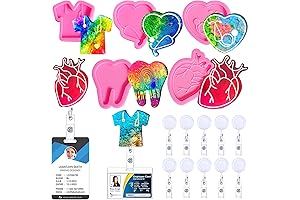 Juome Resin Molds Silicone Badge Reels for Epoxy Casting