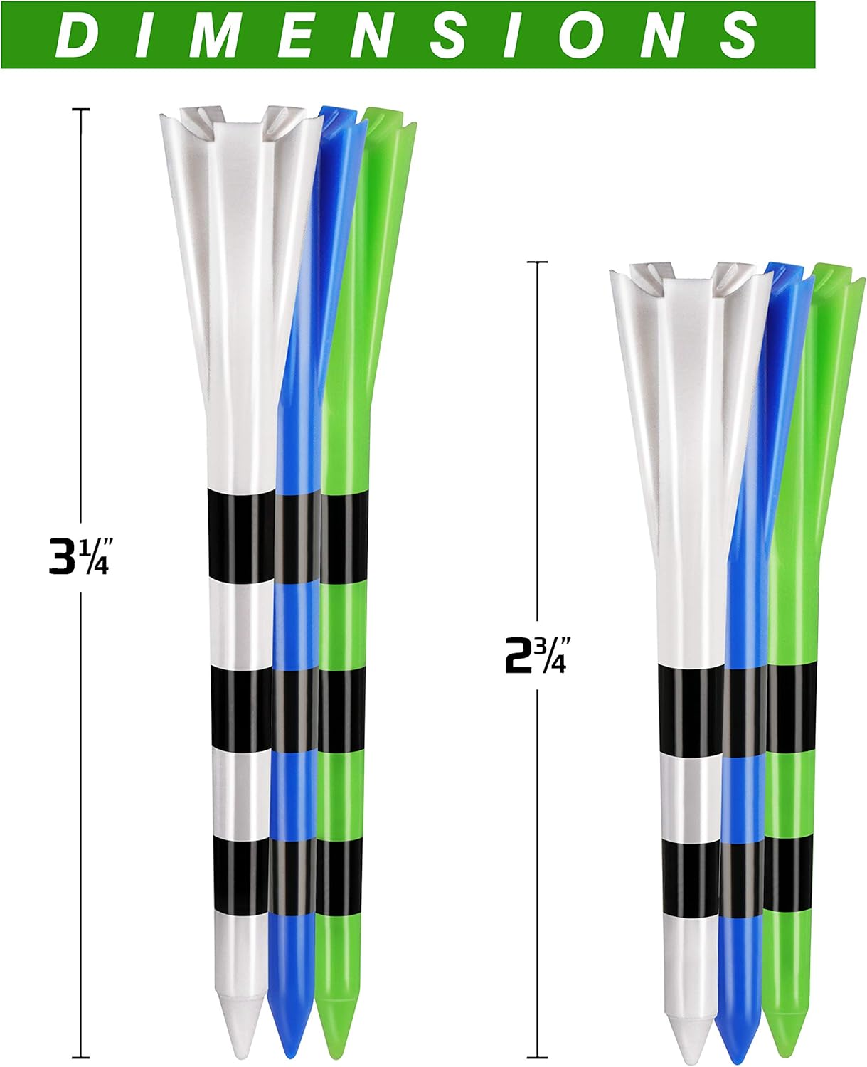 CHAMPKEY Premium 5 Prongs Golf Plastic Tees (75 Pack) | Reduce Friction & Side Spin Golf Tees : Sports & Outdoors