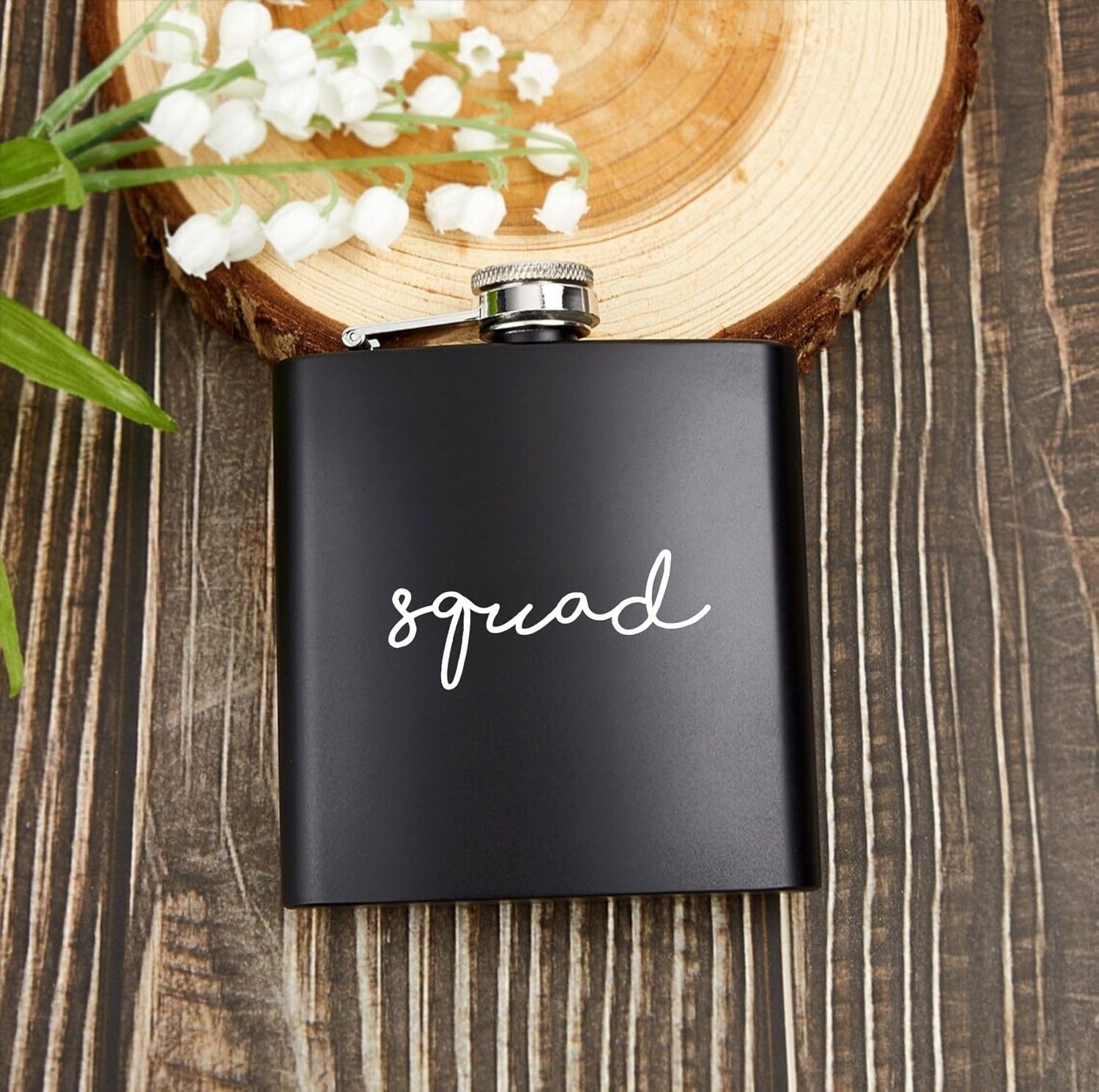 Funky Junque Wedding Party Hidden Flask for Women | Bridesmaid Proposal Gifts & Bachelorette Party Accessories | Gift for Bride & Bridesmaid Gifts - 6 Pack: 1 Bride (White) & 5 Squad (Black)