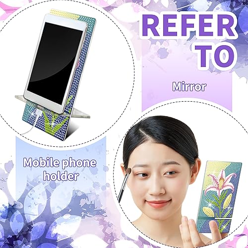 Miniatura 3 de NUFTVI Soporte de pintura de diamante para teléfonos y espejo de arte de diamante, kits de pintura de diamantes multifuncionales para adultos, kits