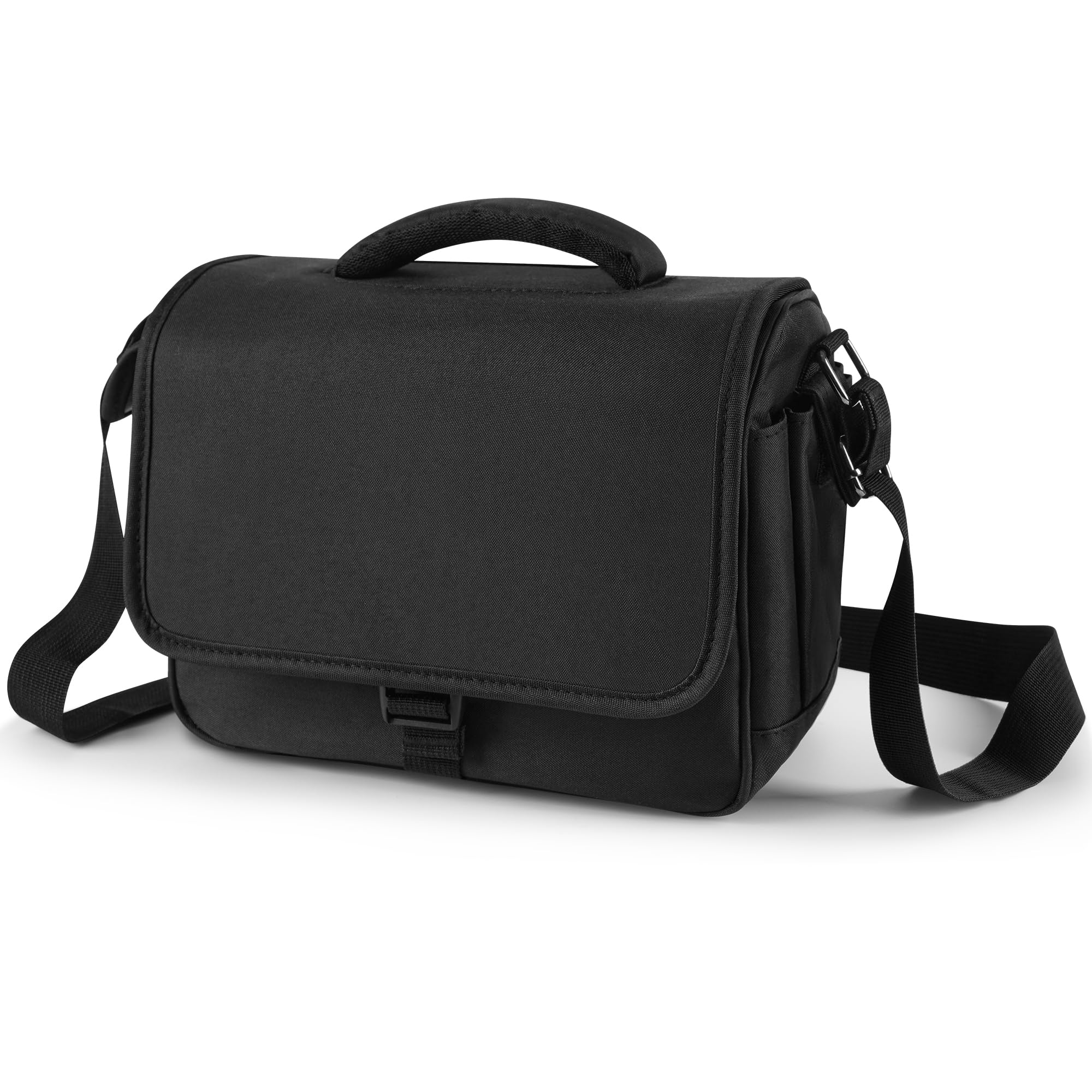 SLR Kameratasche, Wasserdicht Kamera Tasche mit Regenschutzhülle, Stoßfest Camera Bag mit Gepolstert, Fototasche zum Umhängen für den täglichen Gebrauch(Schwarz)