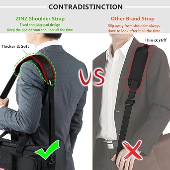 ZINZ Adjustable Bag Straps Replacement with Thick Fixed Pad