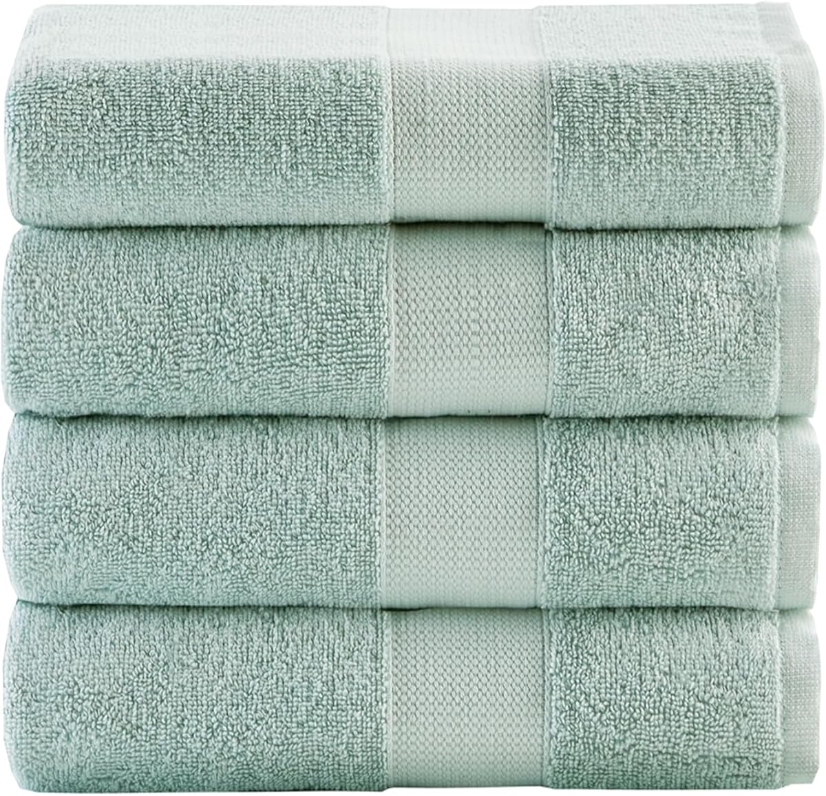 Comfort Spaces Juego de toallas de baño de algodón turco premium, 4 piezas, espuma de mar | Secado rápido, tacto afelpado, calidad hotelera para baño, absorbente, certificado OEKO-TEX