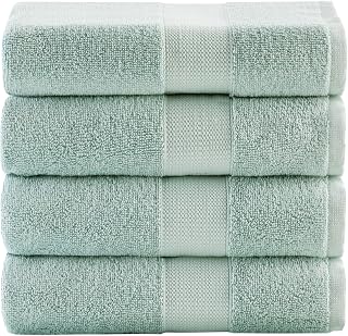 Comfort Spaces Premium Turkish Cotton Bath Towel Set, 4 Piece, Seafoam
