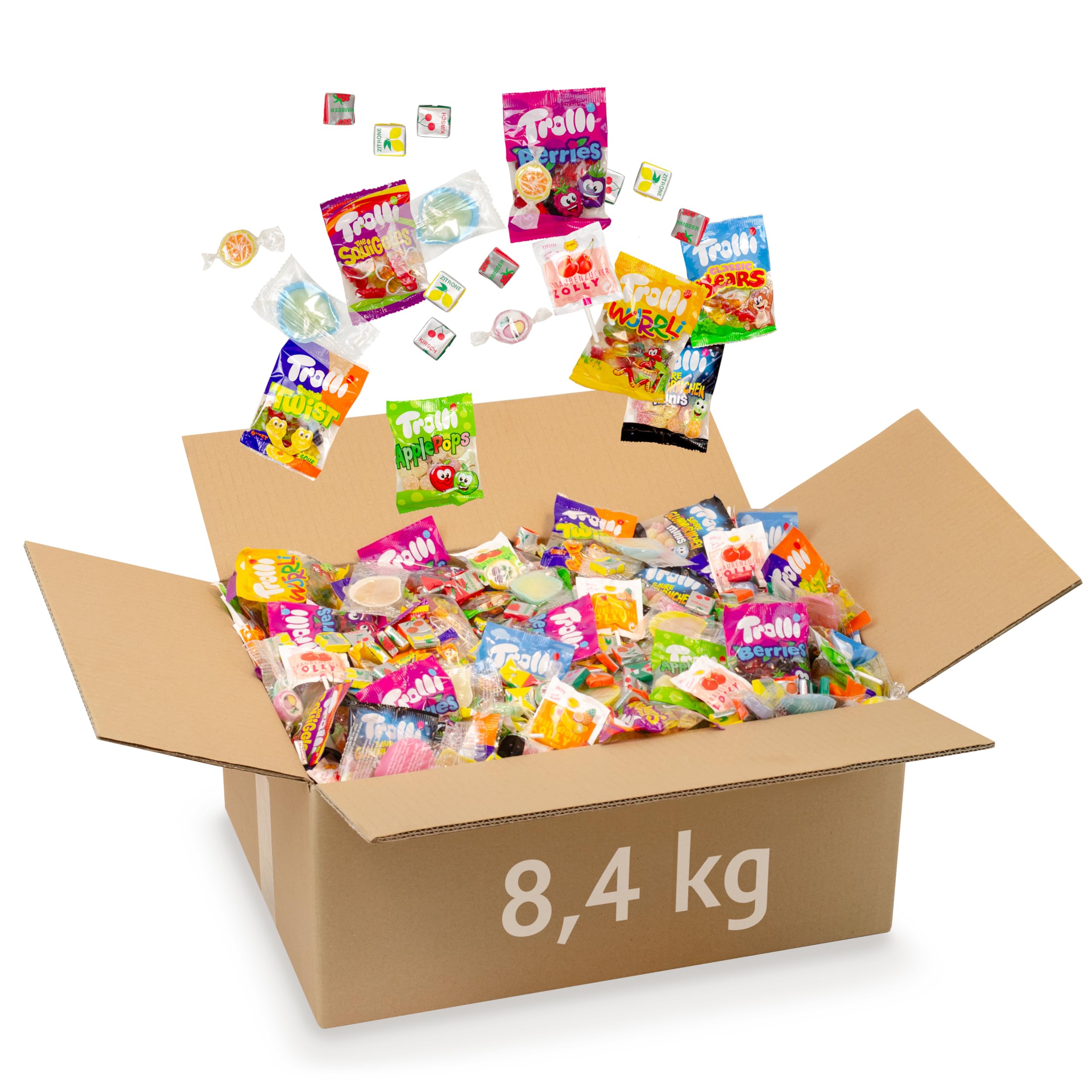 Karneval-Wurfmaterial mit Süßigkeiten – 8,4 kg bunte Auswahl an abgepackten Süßigkeiten für Fasching und Karneval – Spaß für Groß und Klein