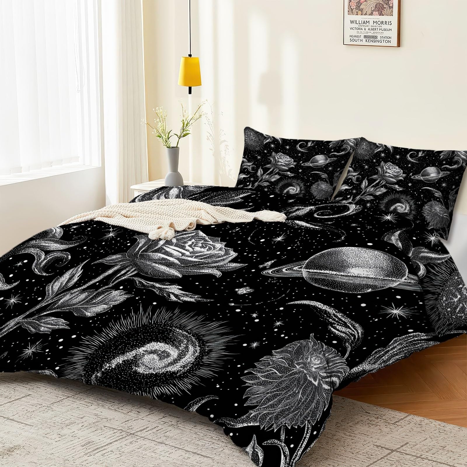 Housse de couette motif espace et planète pour sublimer la chambre adulte