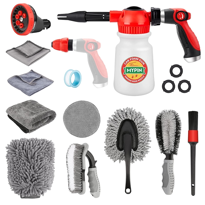 汽车清洗泡沫枪套装，调节式喷雾器，适用于汽车清洗和园艺使用