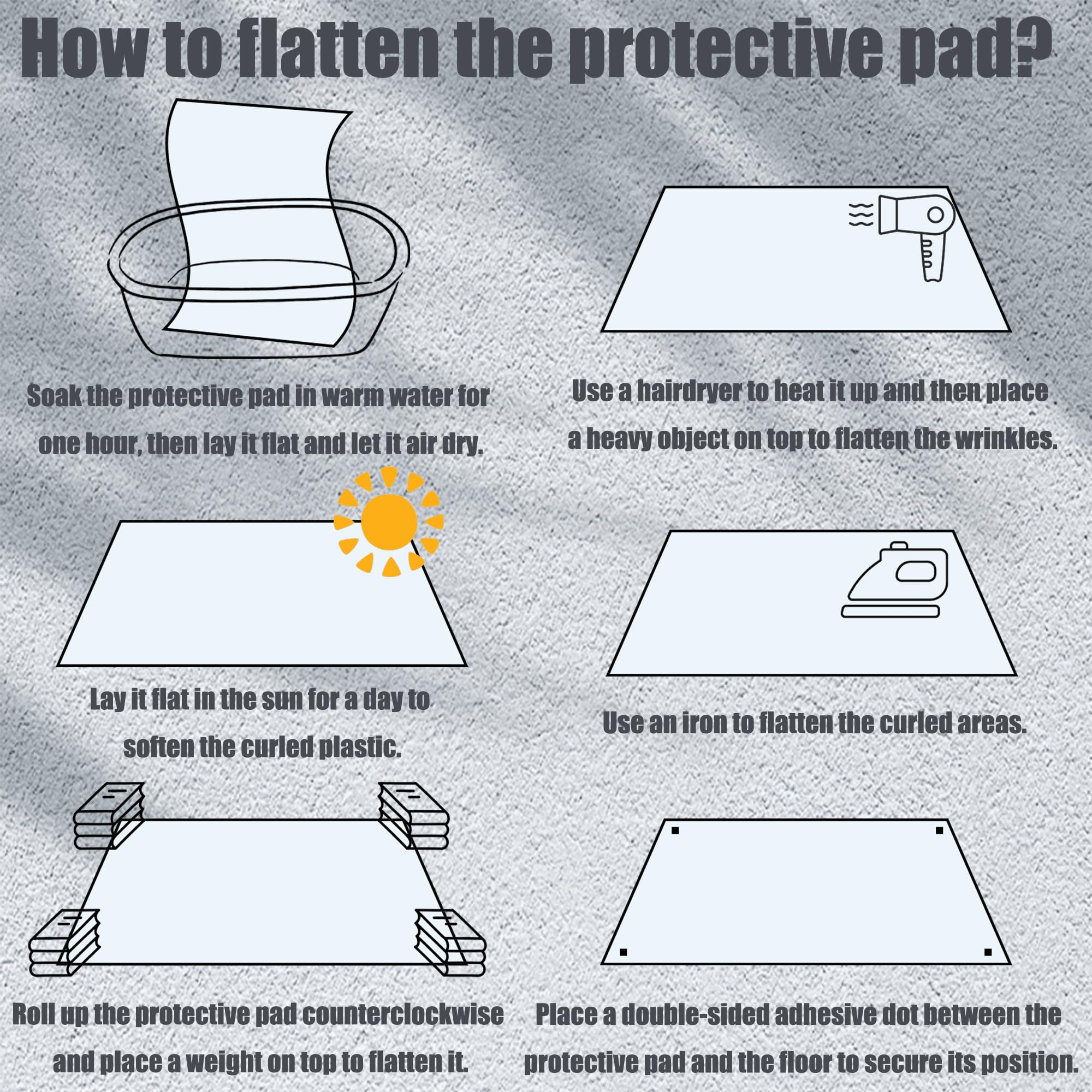 Protector de Suelo 90 x 150 cm Resistente, Antideslizante Protectores de Suelo de PVC Antideslizante y Fácil de Limpiar Ideal para Suelos Duros y Parquet, Color Transparente