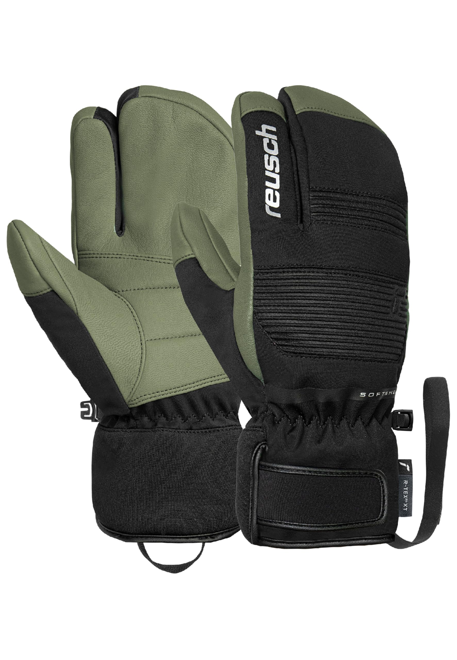 Reusch Andy R-TEX XT Lobster 3-Fingerhandschuhe Unisex Skihandschuhe – R-LOFT Isolation, Ziegenleder-Innenhand, Wasserdicht, Winddicht, Atmungsaktiv – Damen & Herren Wintersport