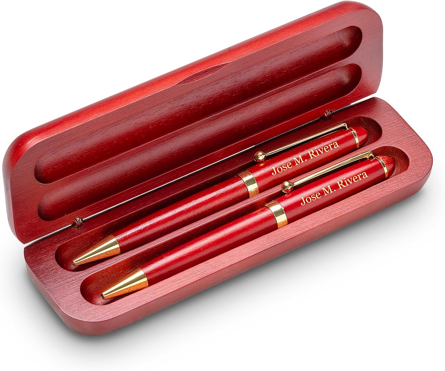 Executive Gift Shoppe | Coast Guard Theme Personalized Cherrywood Double Pen and Box Set