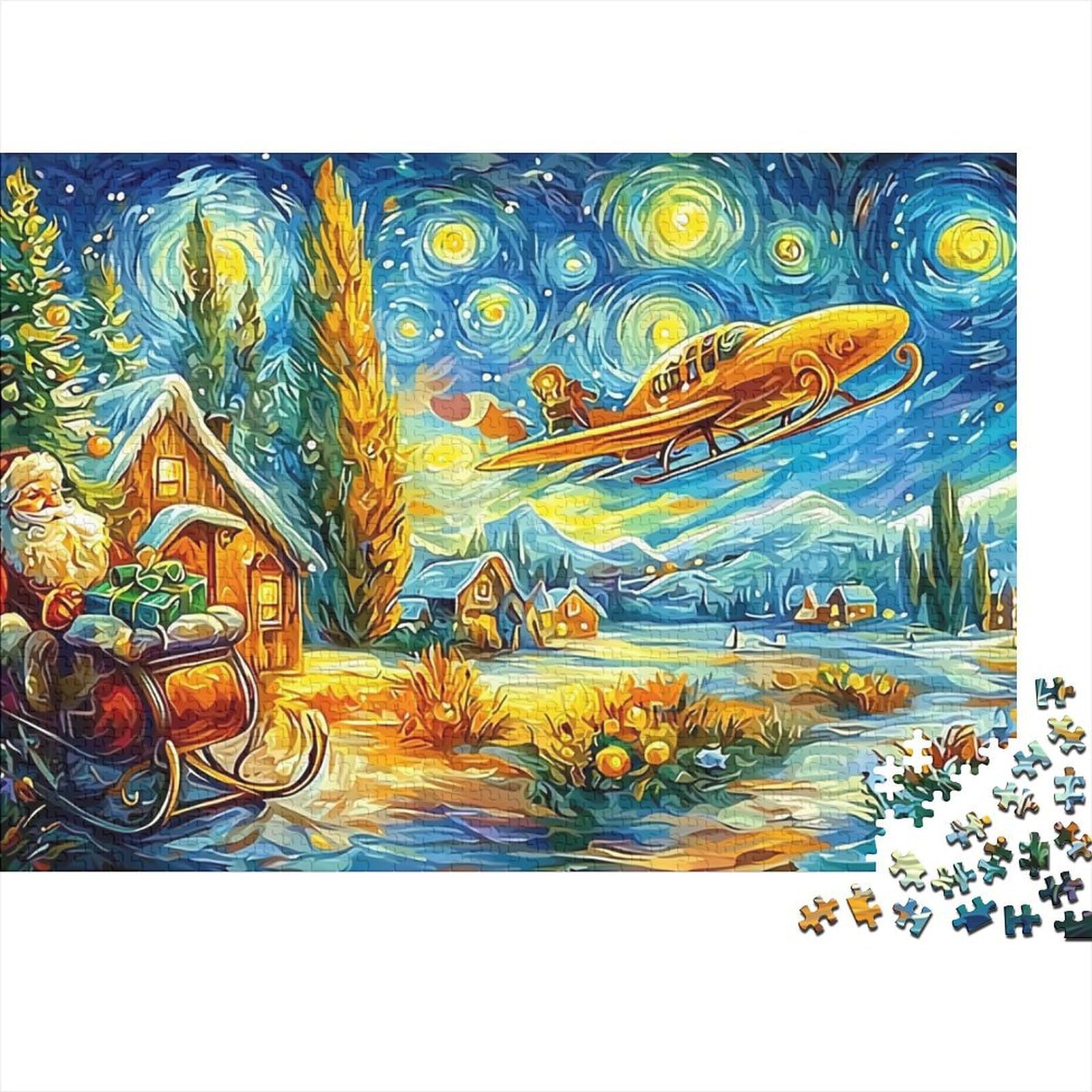 Rompecabezas de Papá Noel de 1000 piezas navideño para adultos que buscan un juego educativo 8