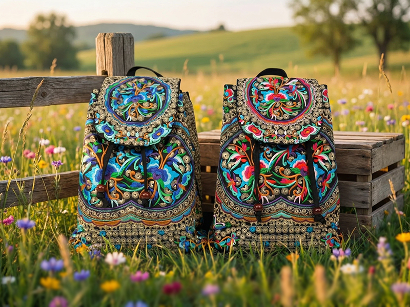1586 Vintage Embroidered Floral Ethnic Backpack Handbag Shoulder Bag Mini Amazon.com: Goodhan Vintage Embroidered Backpack Purses for  main image 4