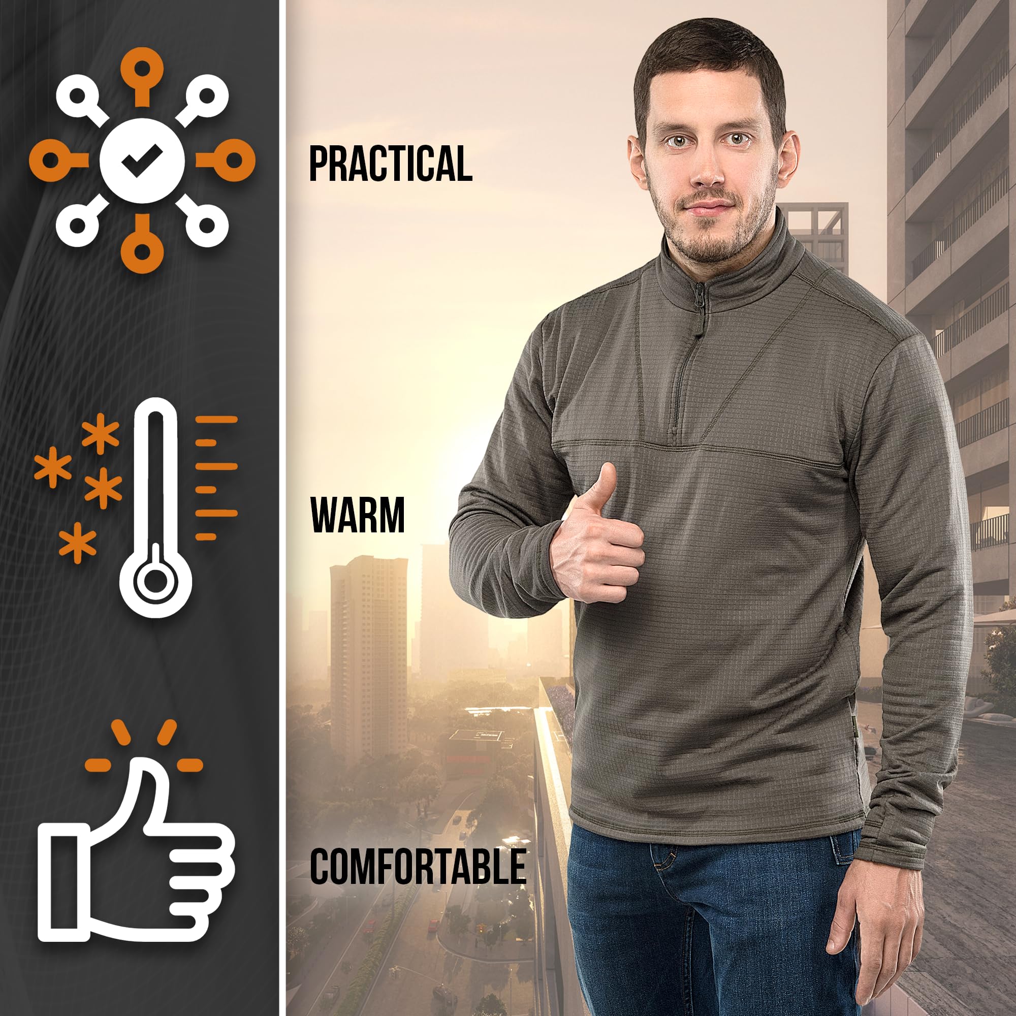 M-Tac Pantalones de compresión térmica para hombre, capa base con forro polar, para clima frío, nivel 2 ECWCS