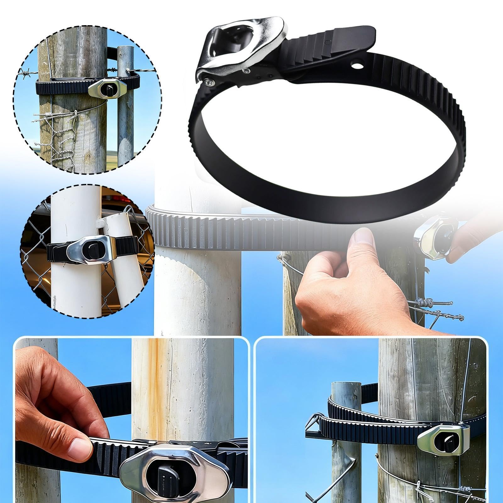 MagiDeal Ratchet Cable Tie - Heavy Duty Adjustable Locking Strap, Reusable Ratchet Zip Tie for Gates, Gardening, Workshop, Farm, Garage, Cargo Securing, 37.5cm — view 5