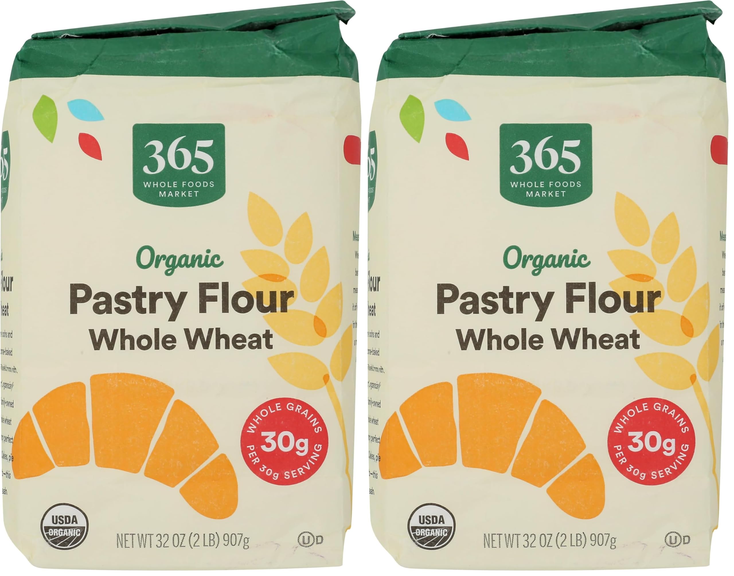 365 by Whole Foods Market, Flour 100 Percent Whole Wheat Pastry Organic, 32 Ounce (Pack of 2)