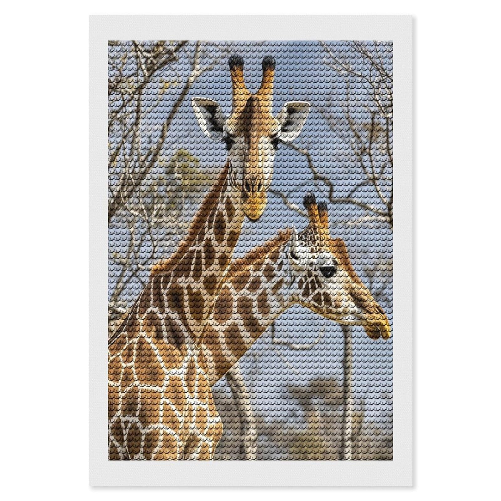 FekiLoot Giraffe Diamond Painting Kits for Adults Round Paint with Diamonds Pictures Gem Art Painting Kits Personalized Diamond Art Full Drill for Beginners Home Wall Decor