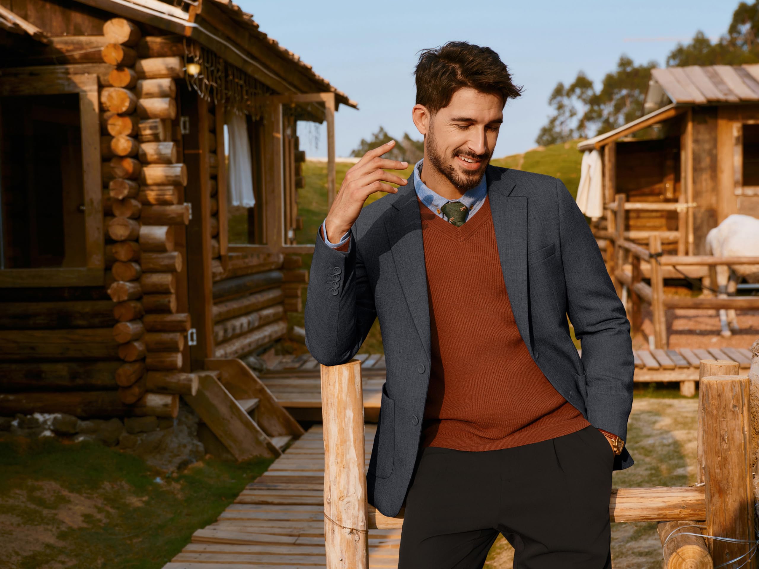 PJ PAUL JONES Sakko Herren Sportlich Slim Fit Blazer Modern 2 Knopfe | X-förmige Slim Fit, Leicht elastisch, Freizeit oder Geschäft