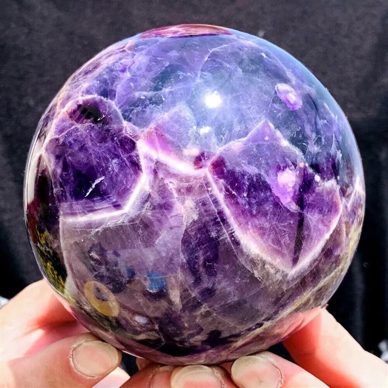 SHFTQXSLAT Dream Amethyst Ball Purple Flower Crystal Handwork Sphere Wichcraft MineralsExquisite Gifts Souvenirs Ornaments (Size : 800-850g)