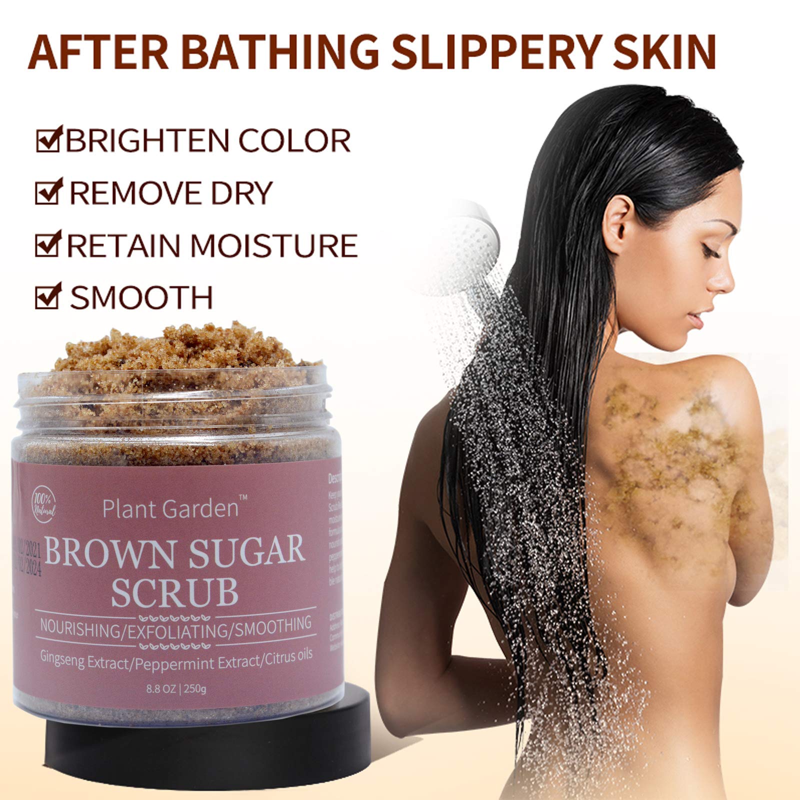 Exfoliating Organic Body Scrub Brown Sugar , Face ,Foot ,Hand ,Anti