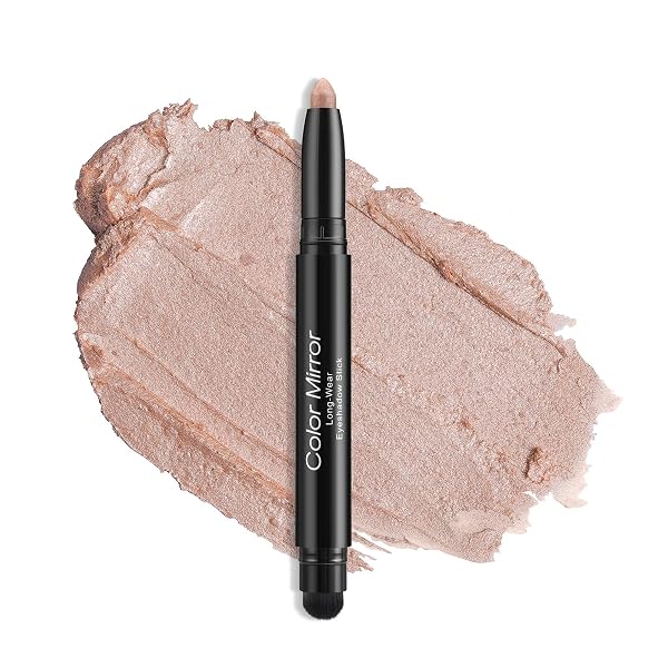 Color Mirror Longwear Cream Eye Shadow Sticks, Smudge-Proof, Waterproof Eyeshadow,Silky Formula Glitter With Makeup Brus