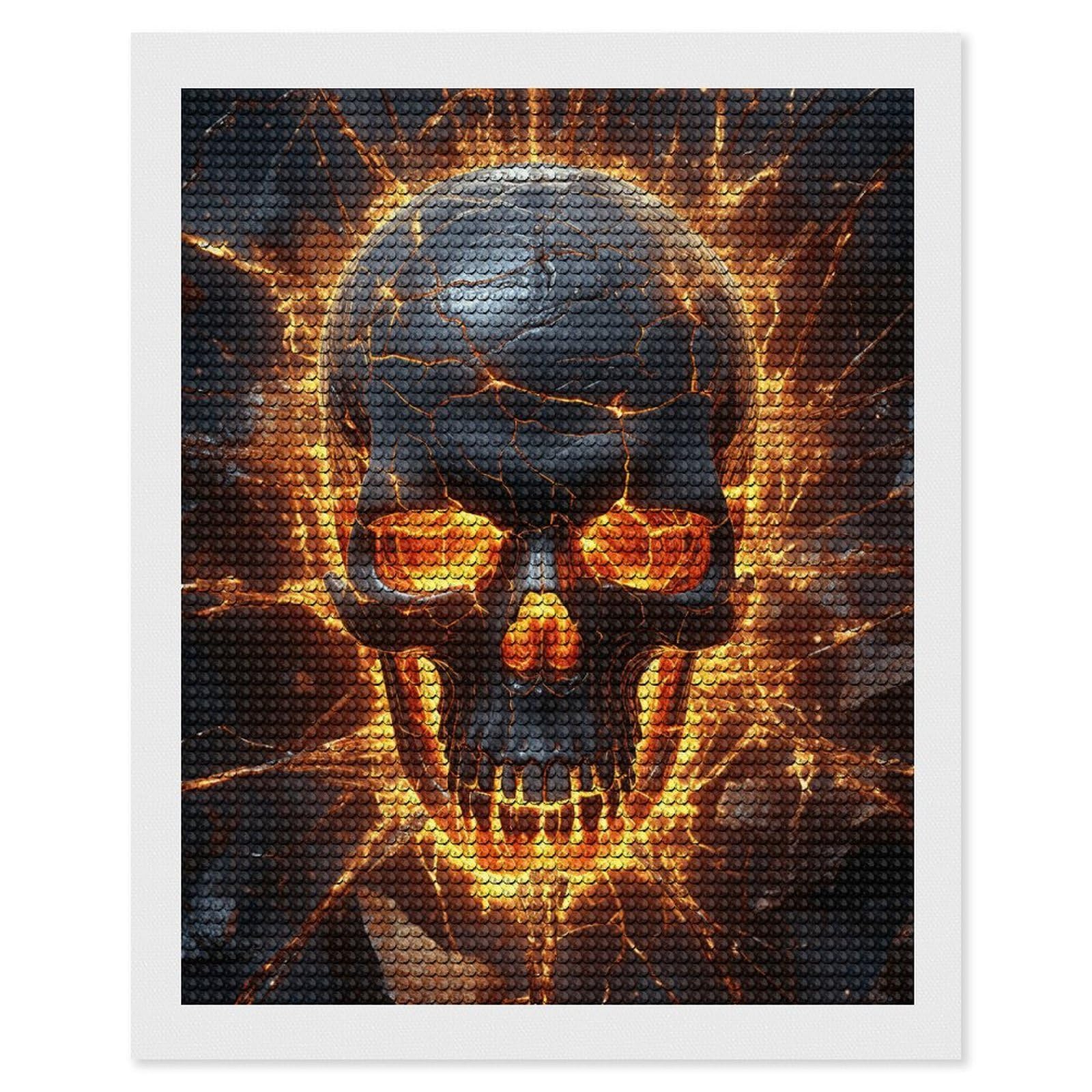 DWVTSLH Shattering of Skull Diamond Painting Kits for Adults, Personalized Diamond Photo Art Full Drill, DIY 5D Diamond Art Painting Kits for Beginners, Home Wall Decor 16"x20"