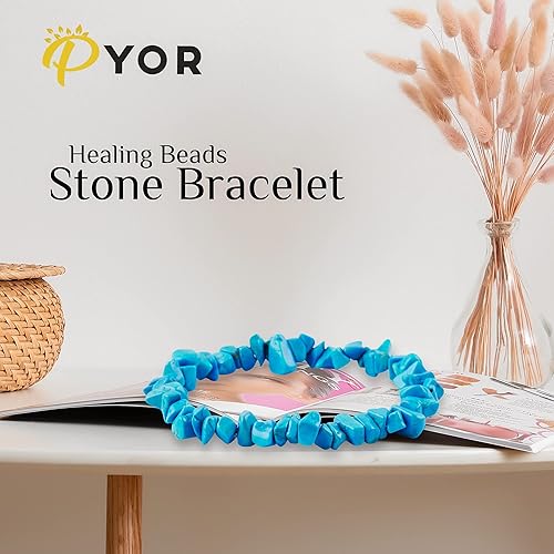 Vista 72 de PYOR Crystal Beads Bracelet Natural Gemstones Chakra Healing Crystals Charm Bracelets Wealth Prosperity Stone Spiritual Gift