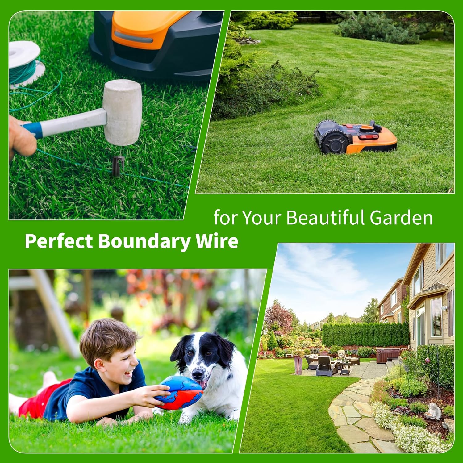 Headley Tools 150m/492ft Universal Lawnmower Boundary Wire Contains 50x Lawn Pegs+10x Wire Connectors+9X Titanium Blades Robotic Lawnmower Wire Compatible with Gardena/Husqvarna/Worx