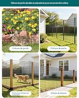 ARIFARO Rolă de gard din plasă de sârmă 1,5 m x 15 m, acoperire PVC 2 mm, ochiuri 5 x 7,5 cm, plasă de sârmă zincată termic pentru câini, găini, iepuri 4