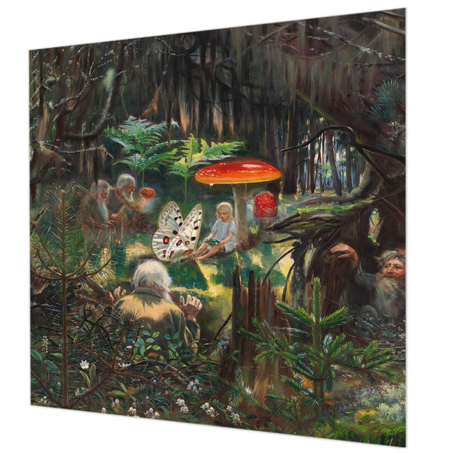 Papier peint intissé 250x250 cm avec colle incluse pour déco salon motif forêt
