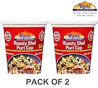 Vista 4 de Rani Roasty Bhel Puri Cup (bocadillo indio picante y crujiente con deliciosos chutneys indios) 3.5 oz (100 g), paquete de 2 ~ Listo para comer