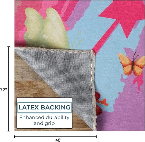 Miniatura 3 de Superior Alfombra de interior para niños, decoración de piso de mariposa para guardería, dormitorio de niños, decoración de sala de juegos,