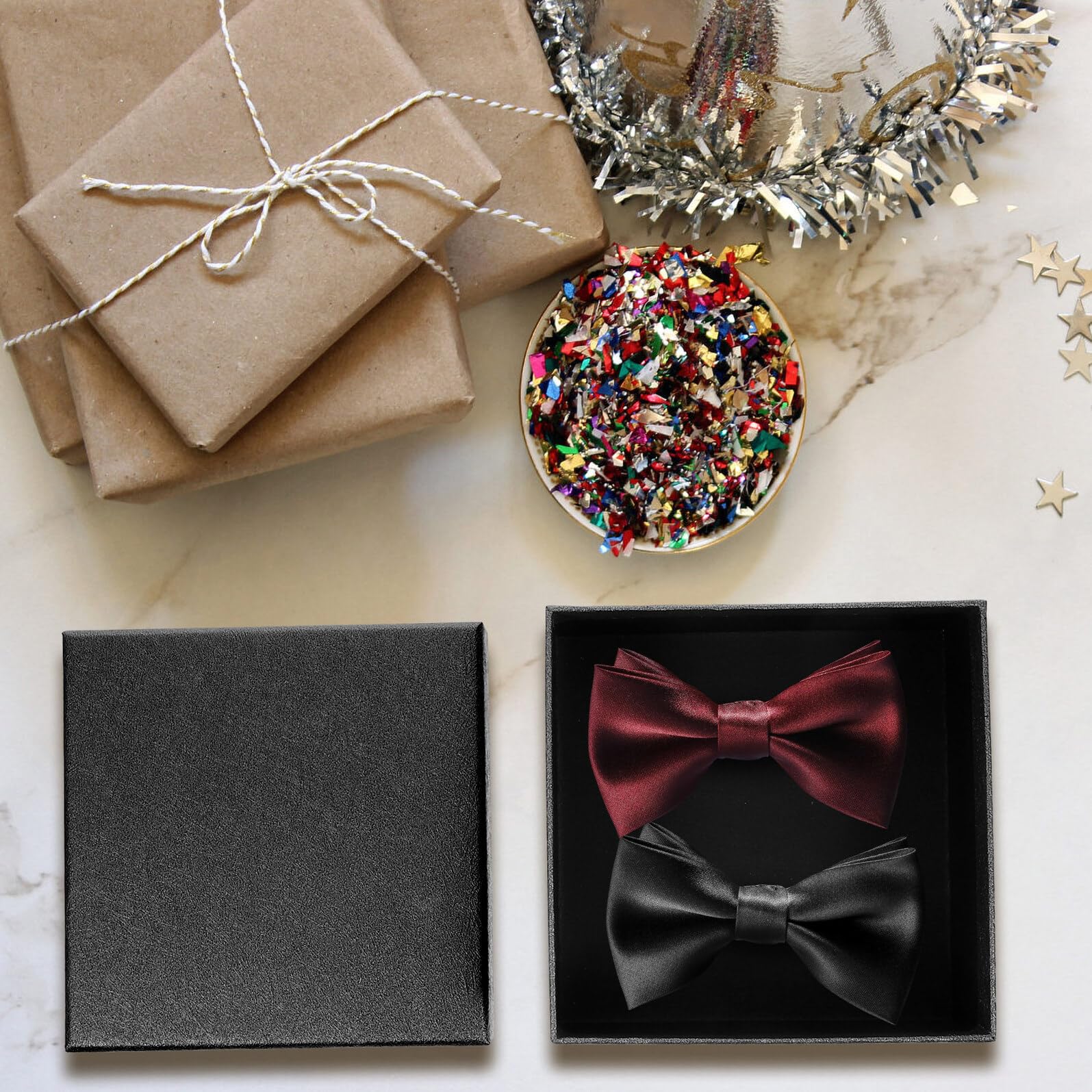 IWOWHERO 10 Stück Teiliges Schwarzes Geschenkbox Extra Dickem Stabilem Karton Quadratisch Vielseitig Verwendbar als Dekorative Hochzeit Verpackungskisten für Schmuck Süßigkeiten