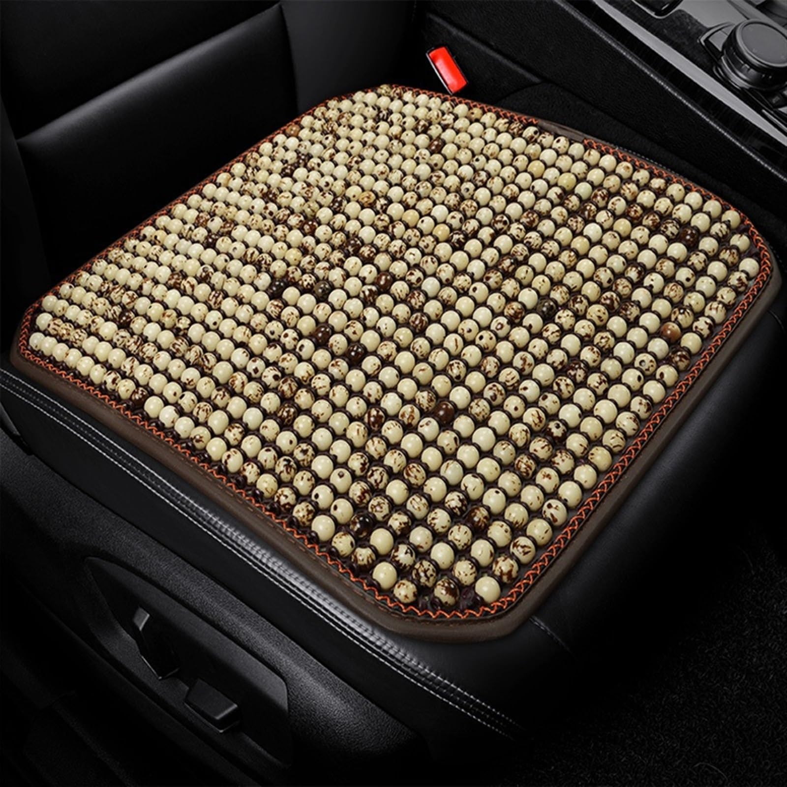 Coprisedile In Perle Di Legno D'Ulivo Per Auto – Cuscino Massaggiante Traspirante, Resistente All'Usura, Adatto A Sedia Da Ufficio E Divano, Giallo 43x43 Cm