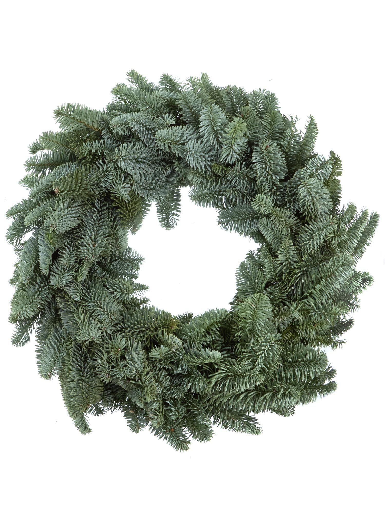 Tannenkranz aus frischer Nobilis-Tanne - FRISCH - 50 cm - beidseitig rund gebunden - Adventskranz Rohling