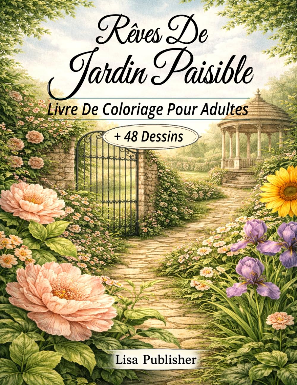 Rêves De Jardin Paisible Livre De Coloriage Pour Adultes: Scènes de Jardins Naturels et Illustrations Florales pour La Détente et La Coloration Consciente.