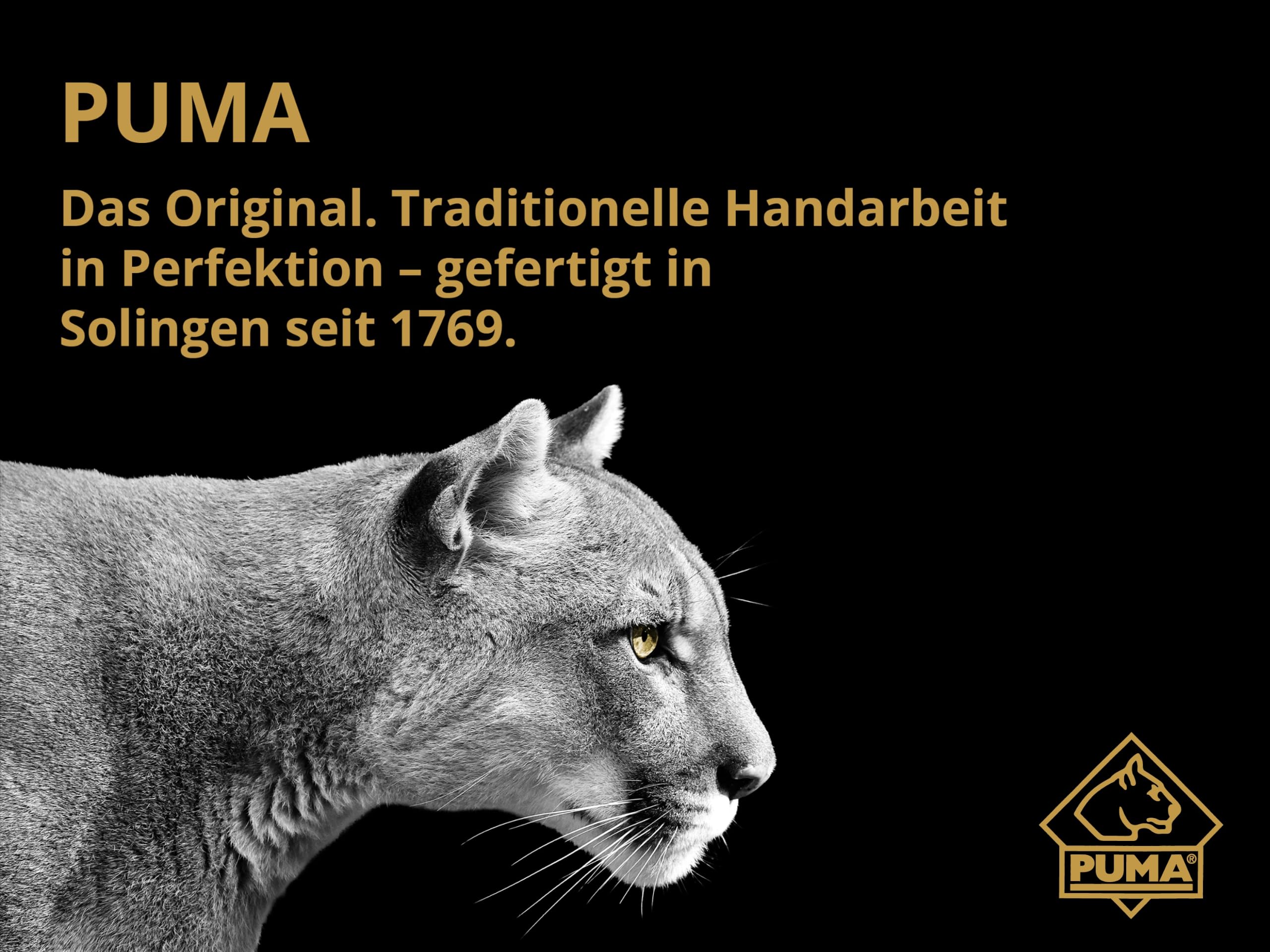 PUMA – Fleischgabel - Deutscher Stahl 1.4116 - Griff aus edlem Eibenholz mit Messingnieten - Passend Küchenmesserserie - Handgefertigt in Deutschland (Art.Nr.: 120010)